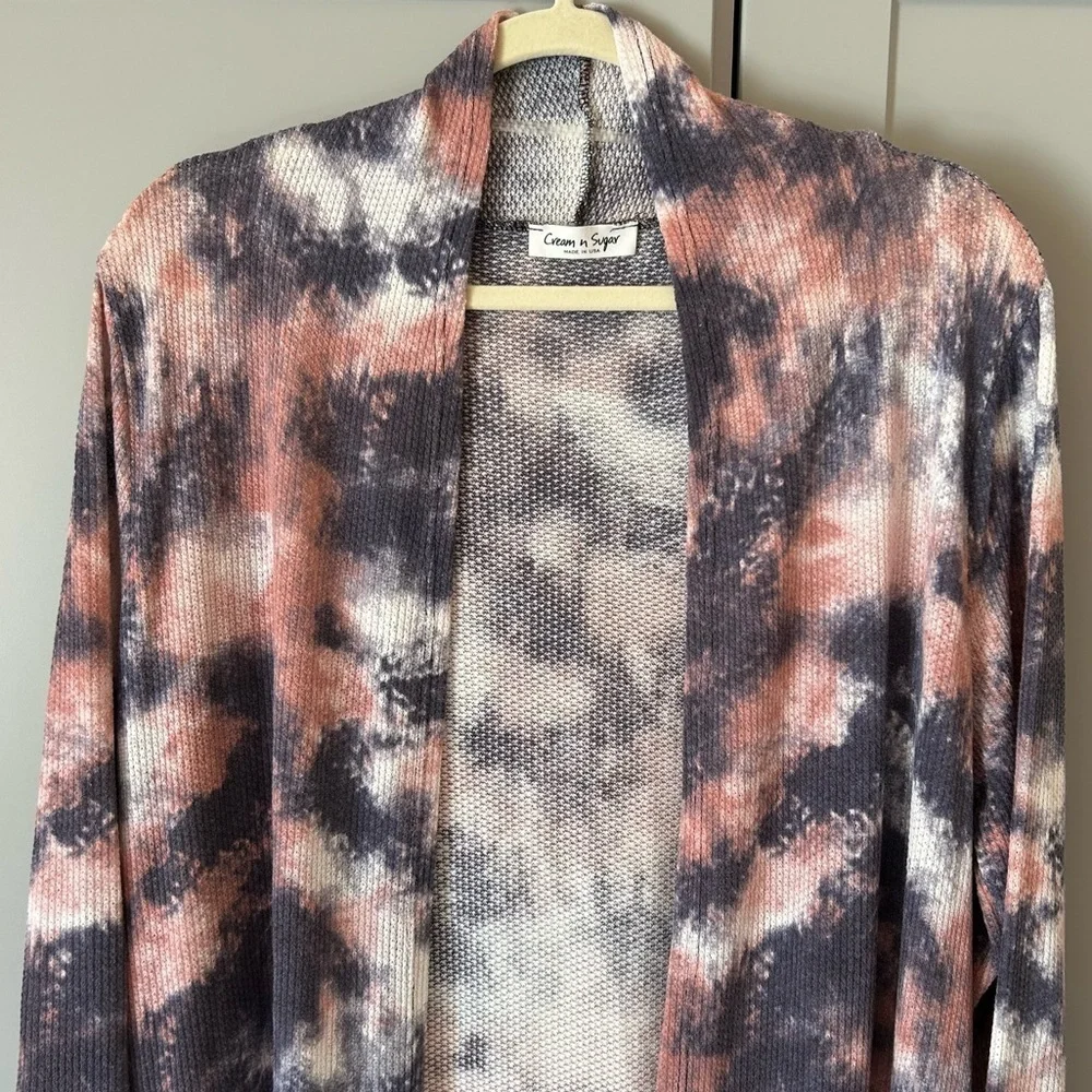 Lightweight Long Sleeve Women's Cardigan, Pockets, Open Front Made in the USA - Picture 3 of 8